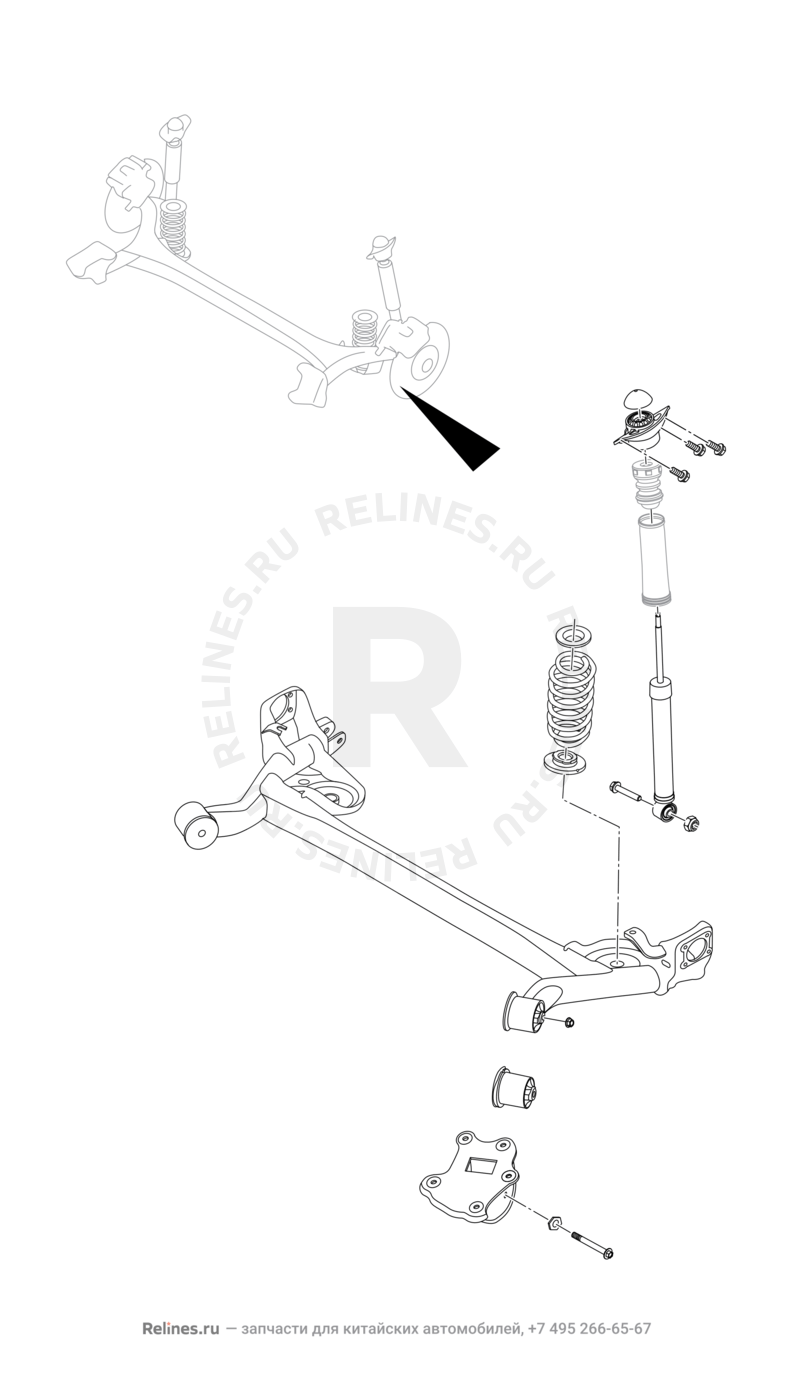 Запчасти Chery Tiggo 4 Поколение I — рестайлинг (2018)  — Задняя подвеска (4) — схема