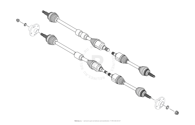 Запчасти Chery Tiggo 4 Pro Поколение I (2021)  — Приводной вал (привод колеса) (2) — схема