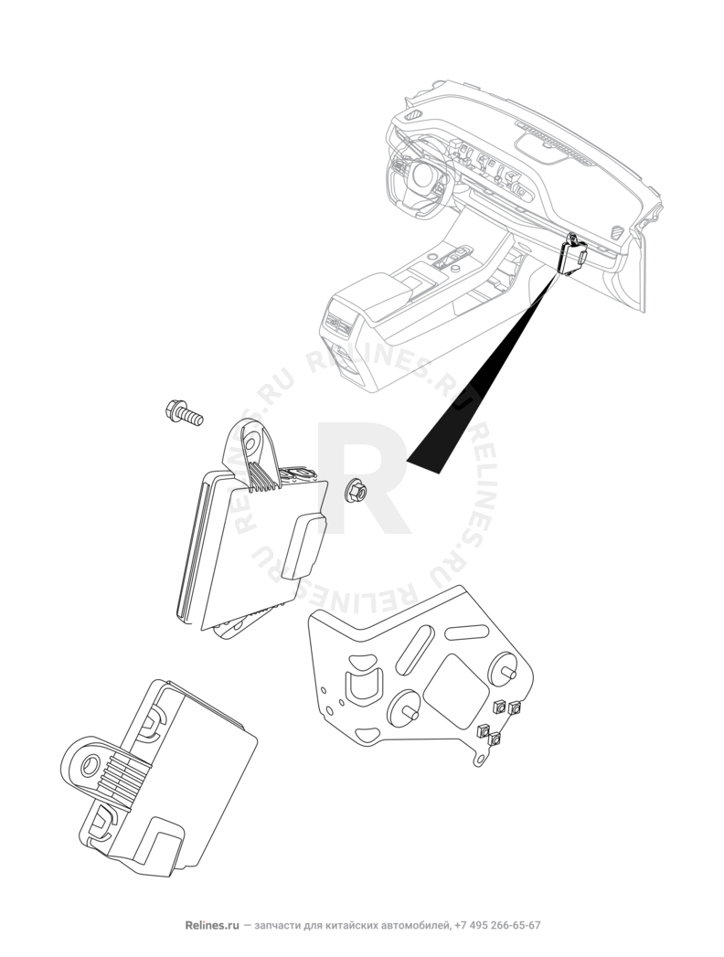 Запчасти Chery Tiggo 8 Pro Max Поколение I (2022)  — Центральный коммутатор (4) — схема