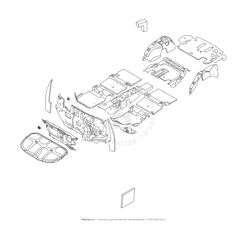 Запчасти Chery Tiggo 8 Pro Max Поколение I (2022)  — Шумоизоляция (3) — схема