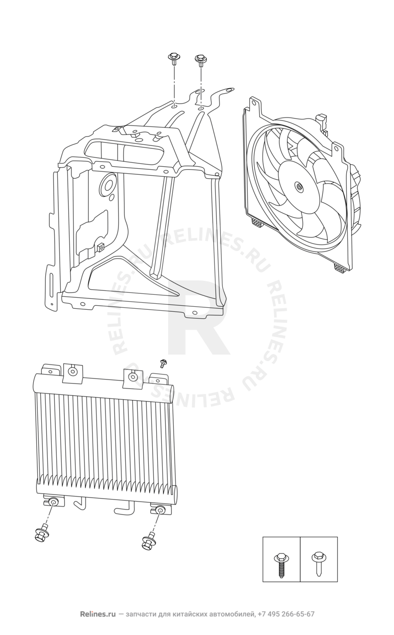 Запчасти Chery Tiggo 8 Поколение I (2018)  — Радиатор масляный (2) — схема