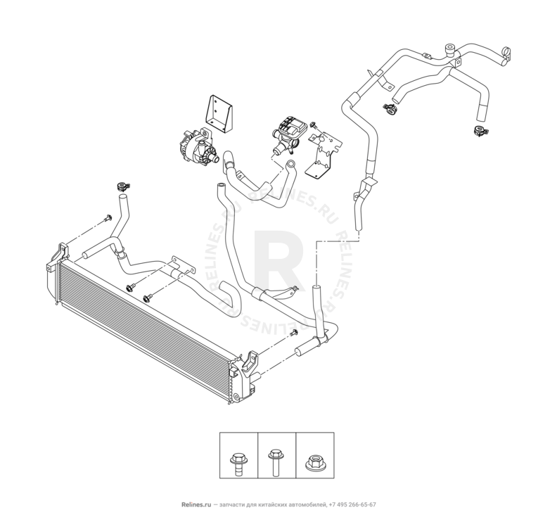 Запчасти Chery Tiggo 8 Поколение I (2018)  — Радиатор воздушный (интеркулер) (4) — схема