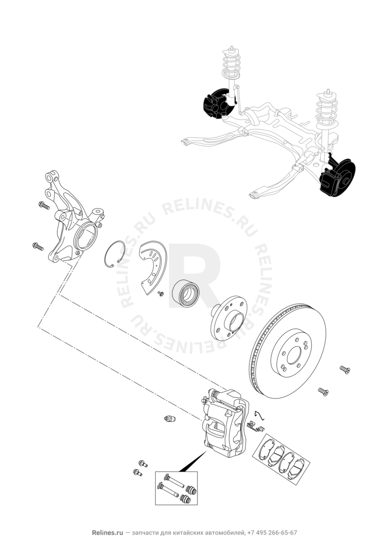 Запчасти Chery Tiggo 8 Поколение I (2018)  — Тормозная система (4) — схема
