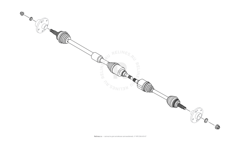 Запчасти Chery Tiggo 7 Pro Поколение I (2020)  — Приводной вал (привод колеса) (3) — схема