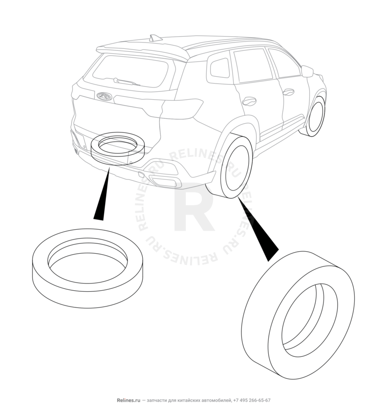 Запчасти Chery Tiggo 8 Поколение I (2018)  — Покрышка (шина) (3) — схема