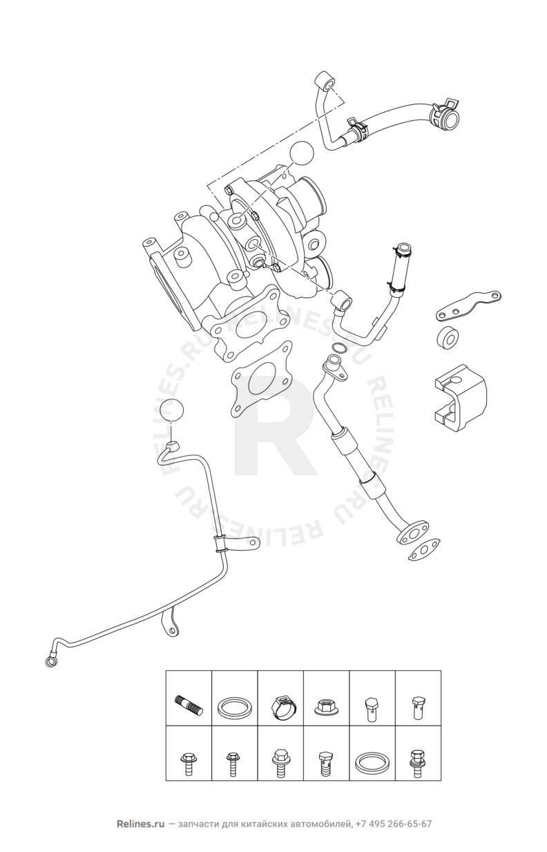 Запчасти Chery Tiggo 8 Pro Max Поколение I (2022)  — Турбокомпрессор (турбина) — схема