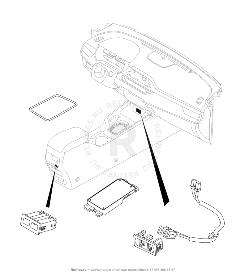 Запчасти Chery Tiggo 4 Pro Поколение I (2021)  — Разъём USB и провод (3) — схема