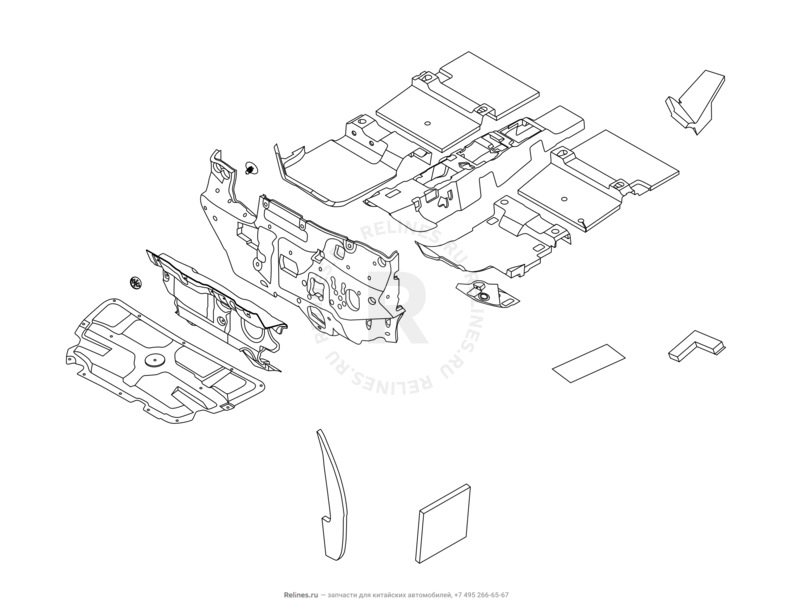 Запчасти Chery Tiggo 4 Pro Поколение I (2021)  — Шумоизоляция (3) — схема