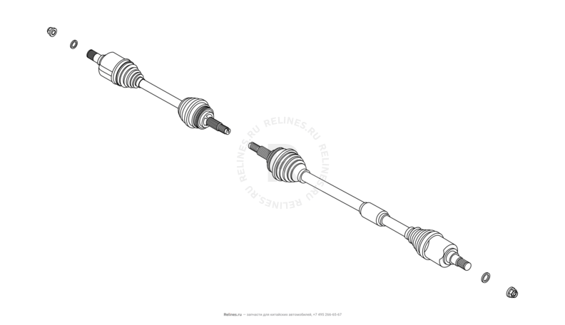Запчасти Chery Tiggo 4 Pro Поколение I (2021)  — Приводной вал (привод колеса) (3) — схема