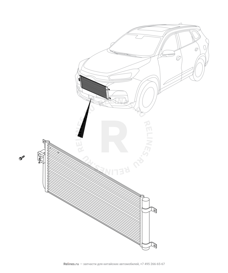 Запчасти Chery Tiggo 4 Поколение I — рестайлинг (2018)  — Радиатор кондиционера — схема