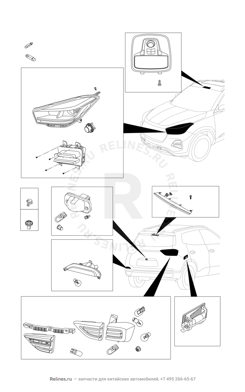 Запчасти Chery Tiggo 4 Pro Поколение I (2021)  — Система освещения автомобиля (3) — схема