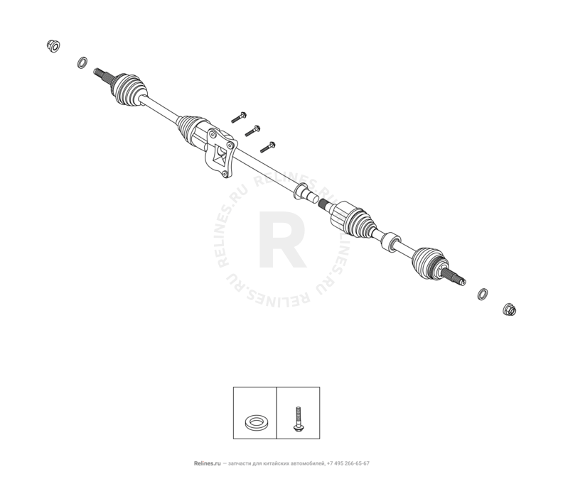 Запчасти Chery Tiggo 8 Поколение I (2018)  — Приводной вал (привод колеса) (5) — схема