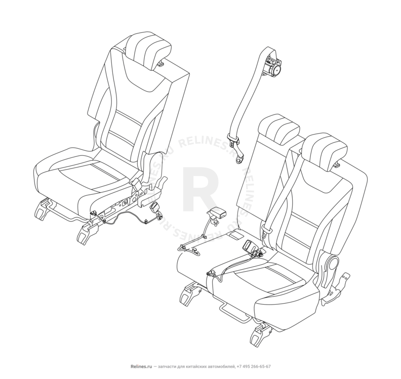 Запчасти Chery Tiggo 8 Pro Max Поколение I (2022)  — Сиденья (3) — схема