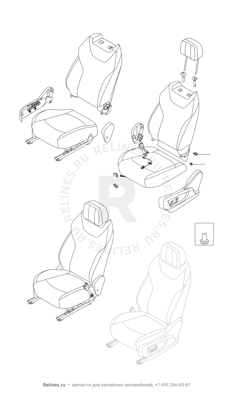 Запчасти Chery Tiggo 8 Pro Max Поколение I (2022)  — Передние сиденья (3) — схема