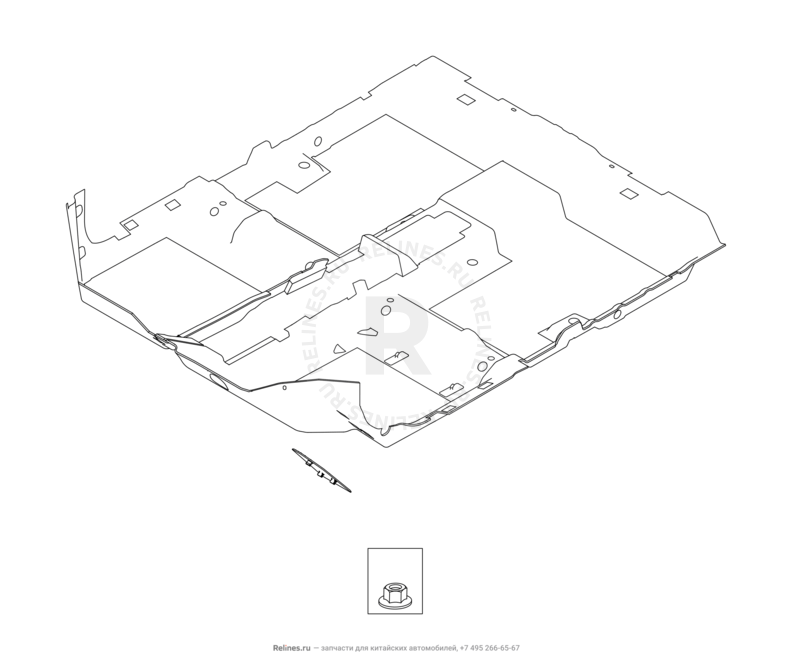 Обшивка (ковер) пола Omoda S5 GT — схема