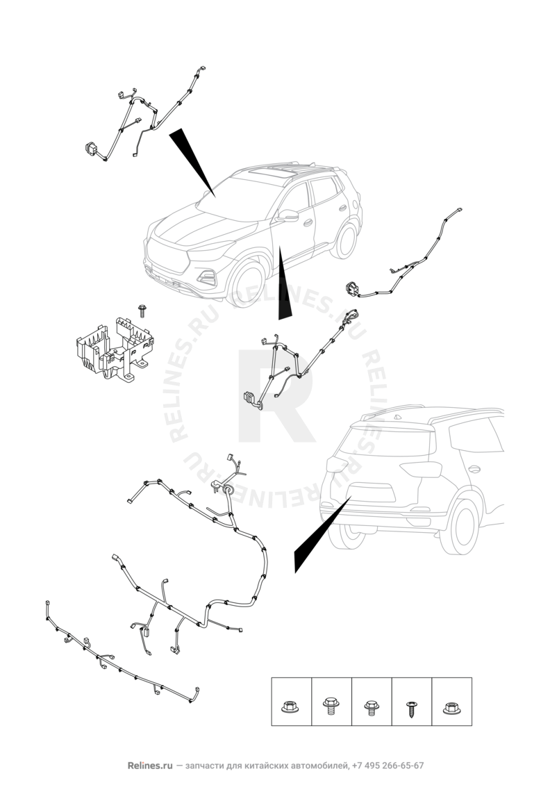 Жгуты проводки Chery Tiggo 4 — схема