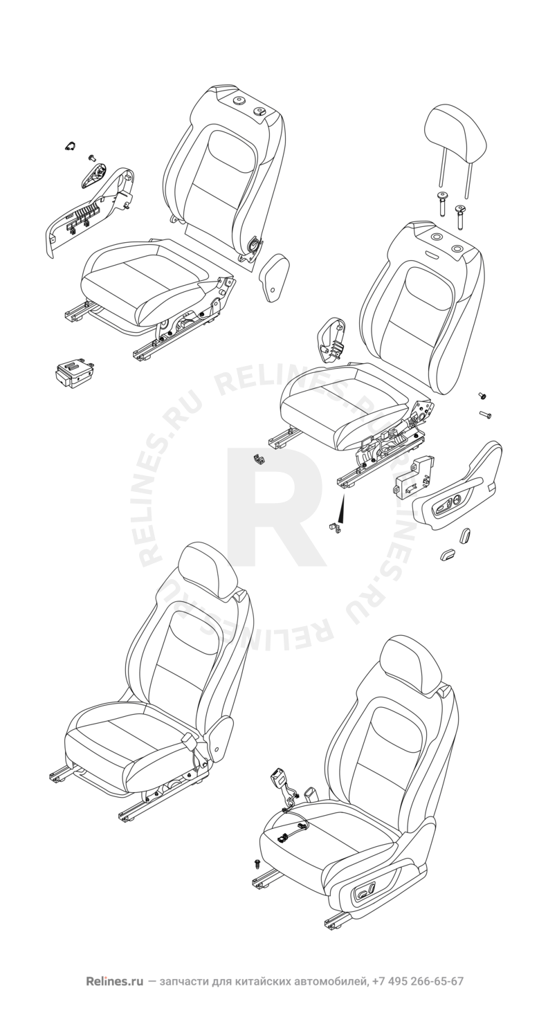Запчасти Chery Tiggo 7 Pro Поколение I (2020)  — Передние сиденья (7) — схема