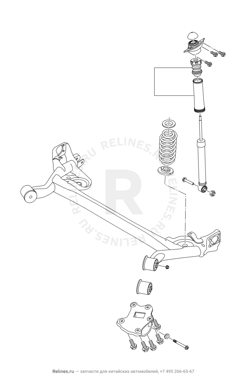 Запчасти Chery Tiggo 4 Поколение I — рестайлинг (2018)  — Задняя подвеска (1) — схема