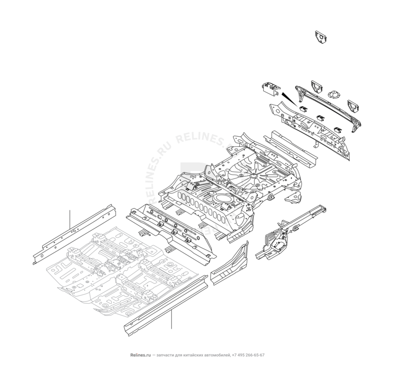 Запчасти Chery Tiggo 4 Поколение I — рестайлинг (2018)  — Кузовные детали (2) — схема