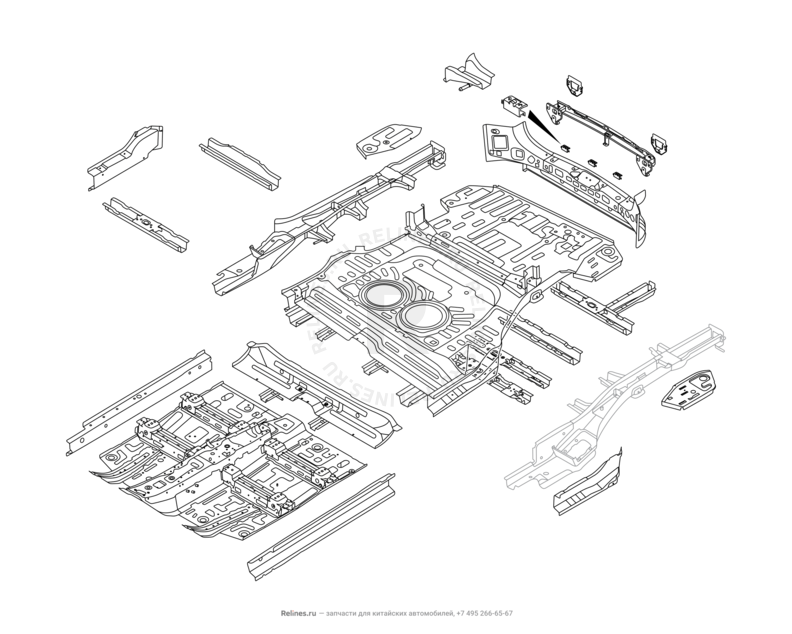 Запчасти Chery Tiggo 8 Pro Max Поколение I (2022)  — FLOOR-VEHICLE BODY — схема
