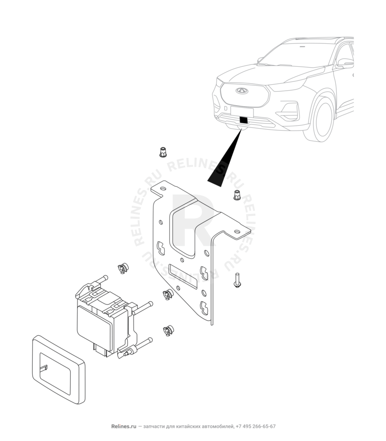 Запчасти Chery Tiggo 8 Pro Max Поколение I (2022)  — Cистема автономного экстренного торможения (AEB) (3) — схема