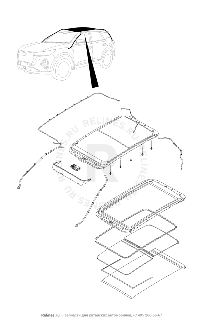 Запчасти Chery Tiggo 7 Pro Поколение I (2020)  — Жгуты проводки — схема
