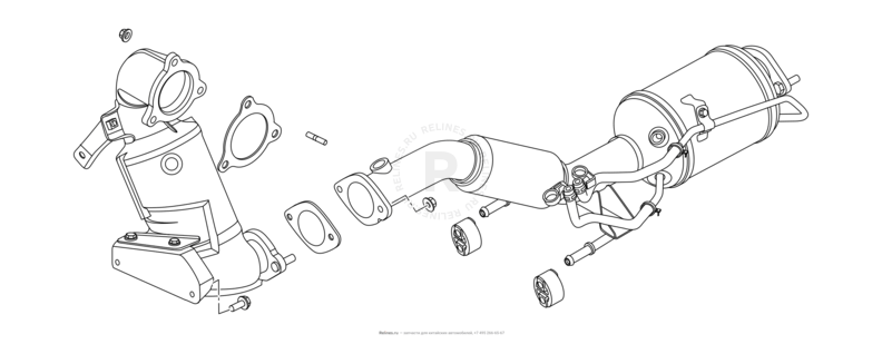 Запчасти Chery Tiggo 8 Поколение I (2018)  — Выпускная система (4) — схема