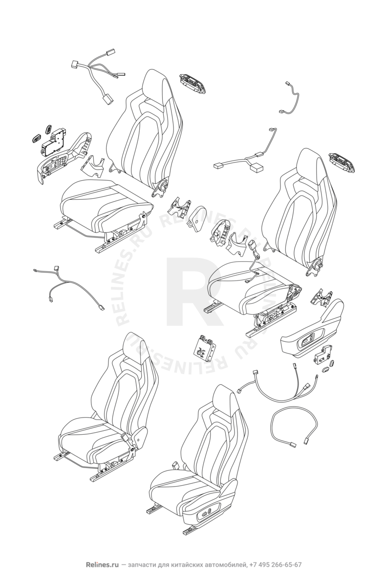 Передние сиденья (2) Omoda C5 — схема