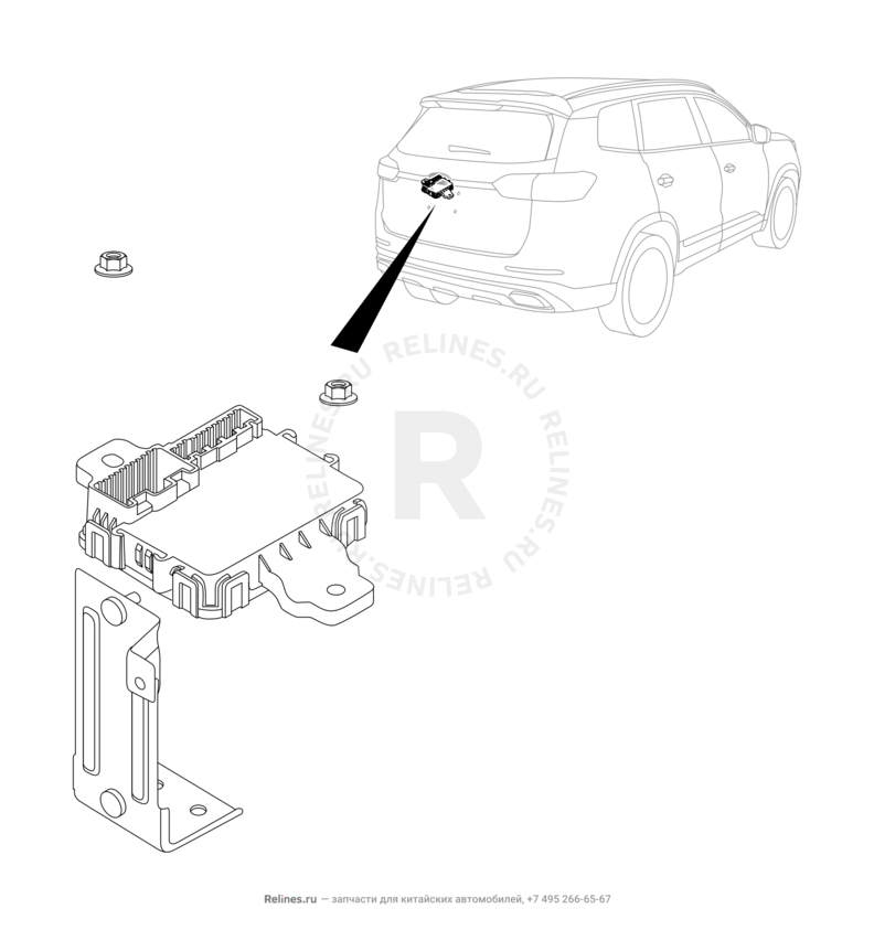 Запчасти Chery Tiggo 8 Pro Max Поколение I (2022)  — Модуль электропривода крышки багажника (6) — схема