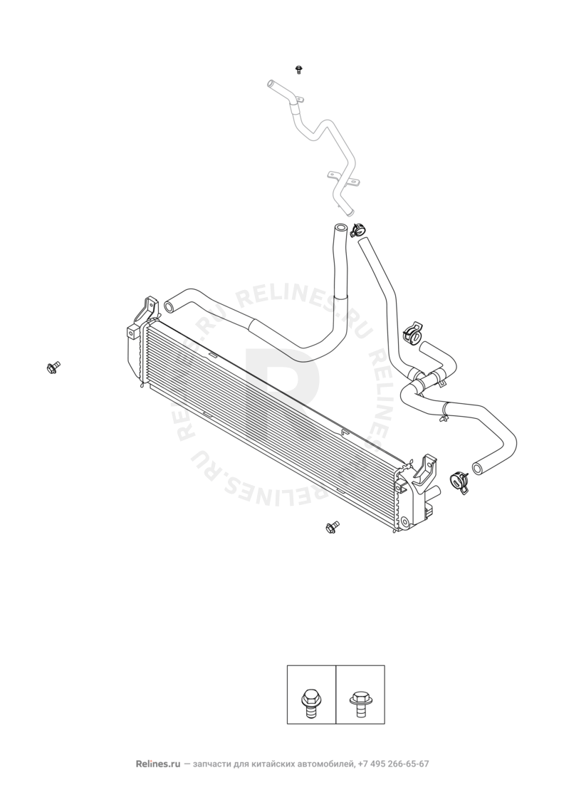 Запчасти Chery Tiggo 8 Поколение I (2018)  — Радиатор воздушный (интеркулер) (3) — схема