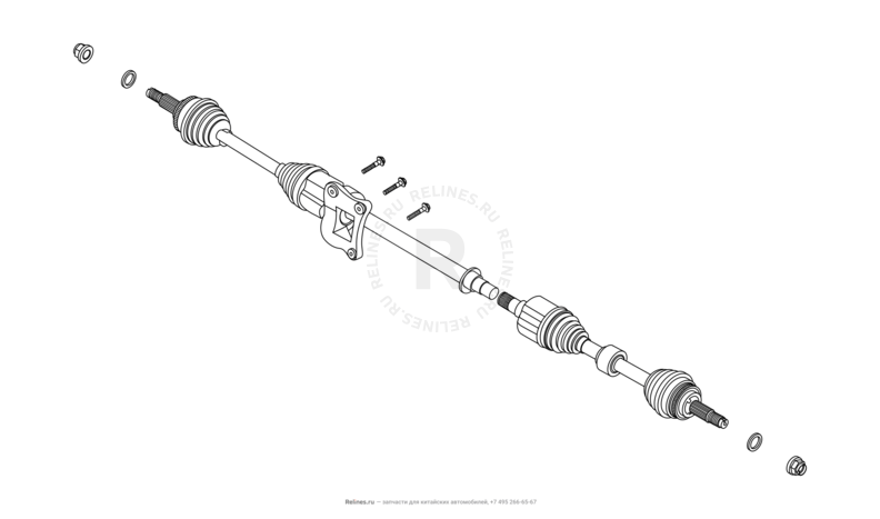Запчасти Chery Tiggo 8 Pro Max Поколение I (2022)  — Приводной вал (привод колеса) (4) — схема