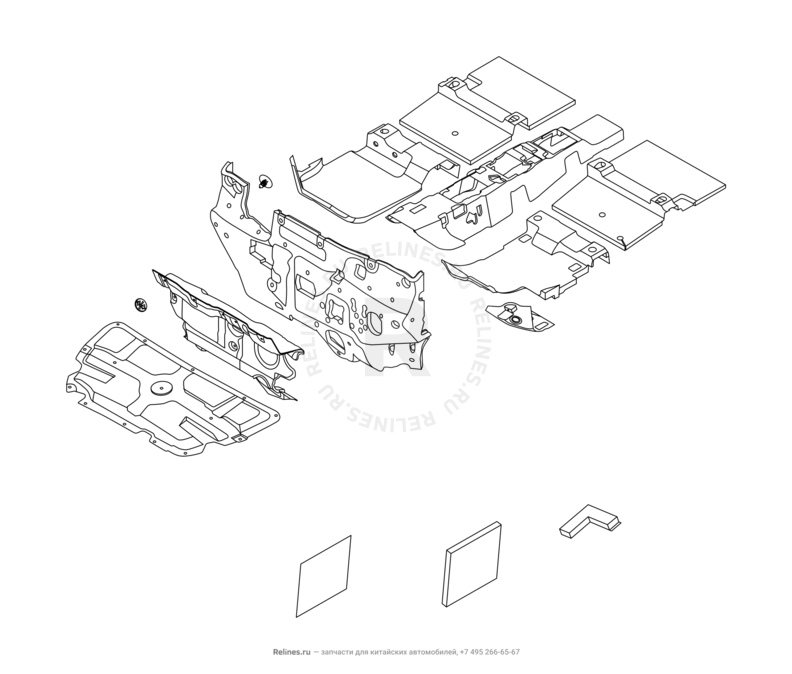 Запчасти Chery Tiggo 4 Pro Поколение I (2021)  — Шумоизоляция (7) — схема