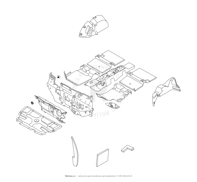 Запчасти Chery Tiggo 4 Pro Поколение I (2021)  — Шумоизоляция (6) — схема