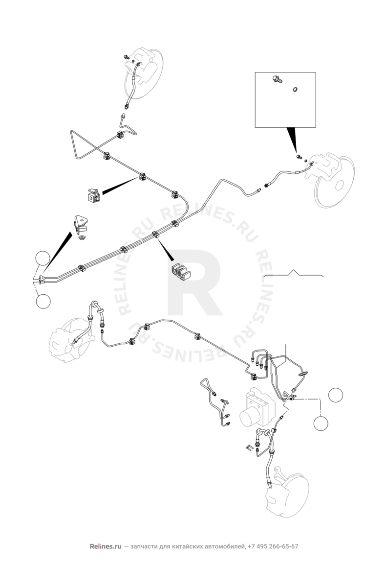 Тормозные трубки и шланги (3) Omoda C5 — схема