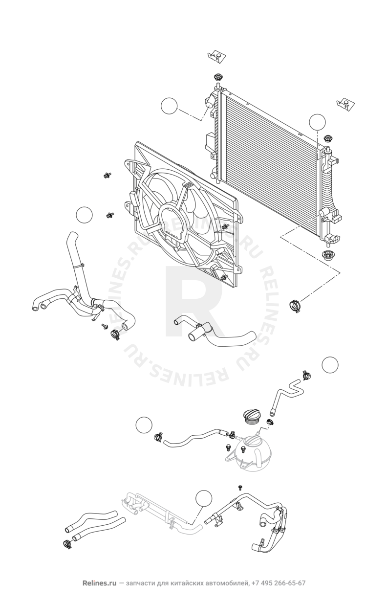 Запчасти Omoda С5 Поколение I (2022)  — Радиатор охлаждения двигателя (3) — схема