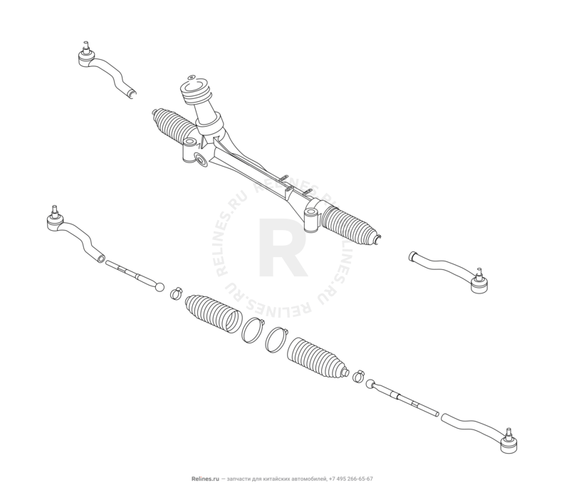 Запчасти Chery Tiggo 8 Pro Max Поколение I (2022)  — Рулевая рейка — схема