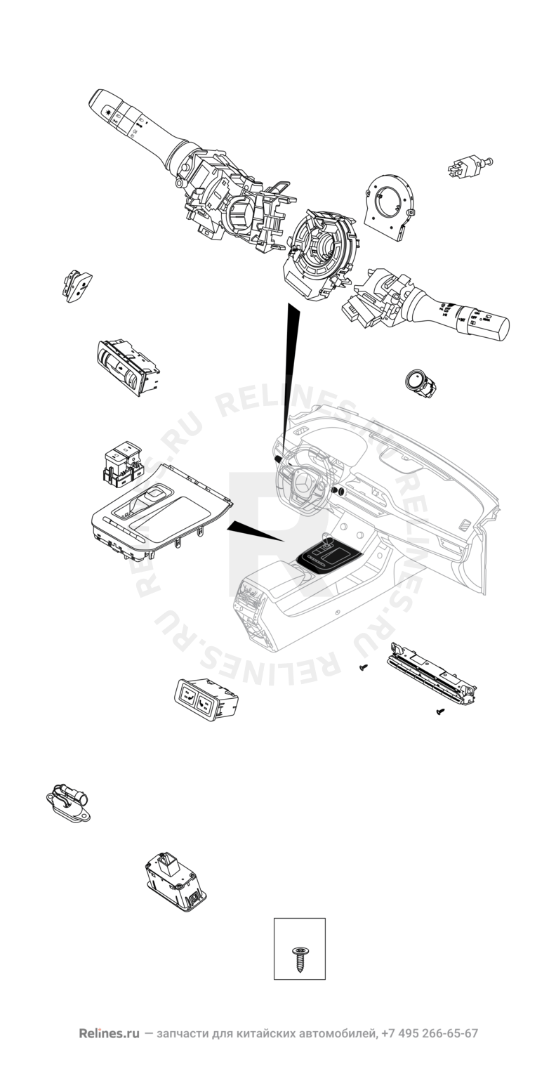 Запчасти Chery Tiggo 7 Pro Поколение I (2020)  — Датчики, кнопки и переключатели (3) — схема
