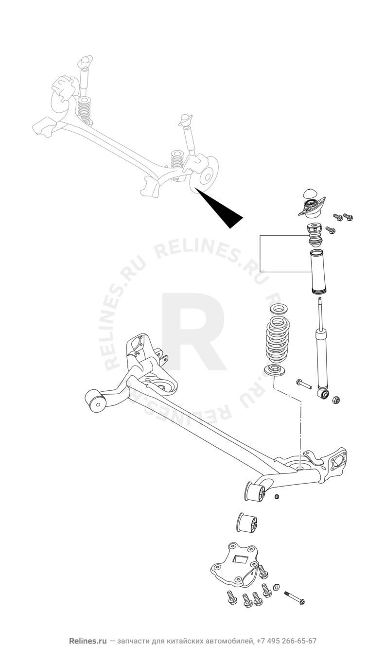 Запчасти Chery Tiggo 4 Поколение I — рестайлинг (2018)  — Задняя подвеска (2) — схема