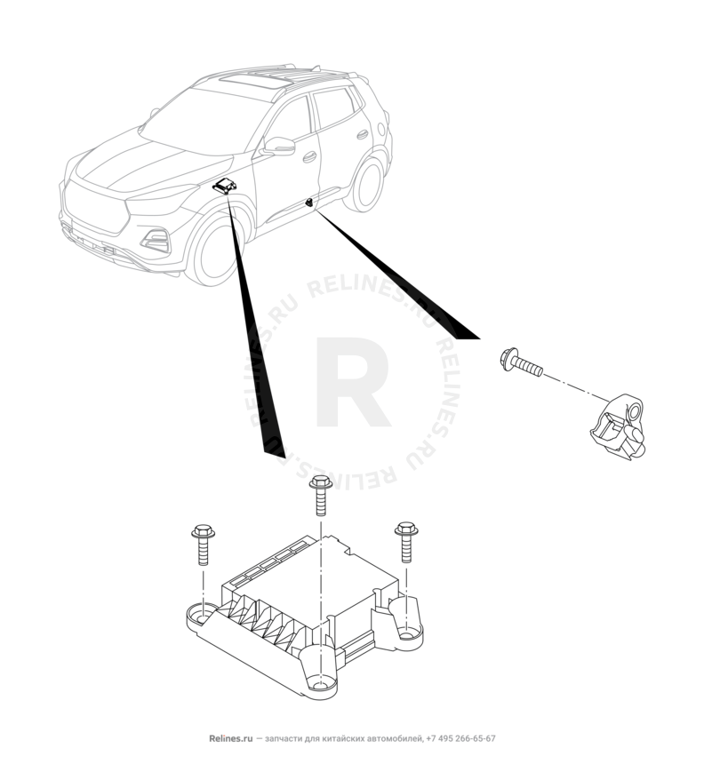 Запчасти Chery Tiggo 4 Pro Поколение I (2021)  — Блок управления подушками безопасности (Airbag) (2) — схема