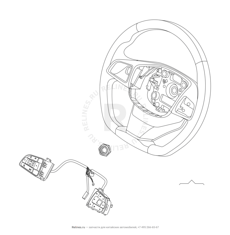 Рулевое колесо (руль) и подушки безопасности Chery Tiggo 8 Pro Max — схема