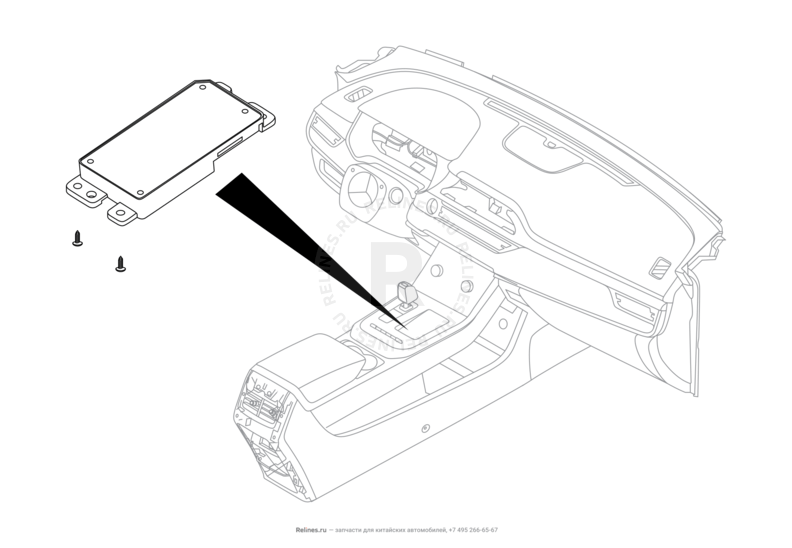 Запчасти Chery Tiggo 7 Pro Max Поколение I (2022)  — Беспроводное зарядное устройство телефона (1) — схема