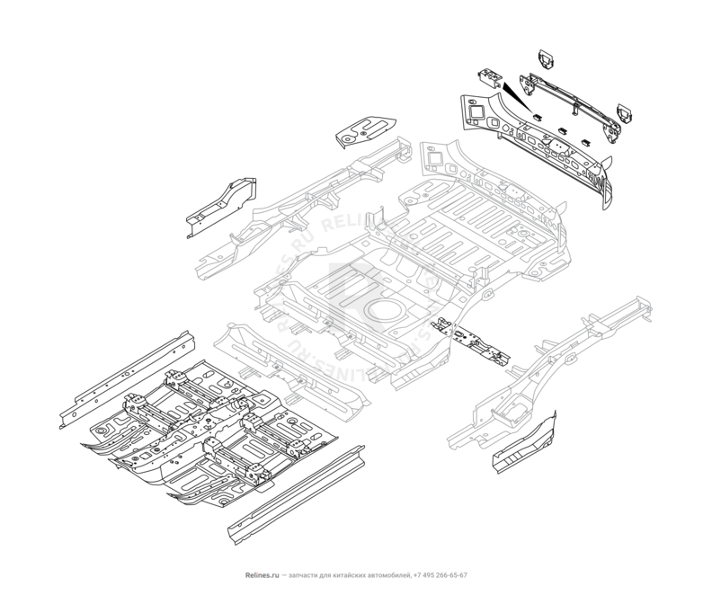 Запчасти Chery Tiggo 8 Pro Max Поколение I (2022)  — FLOOR-VEHICLE BODY — схема
