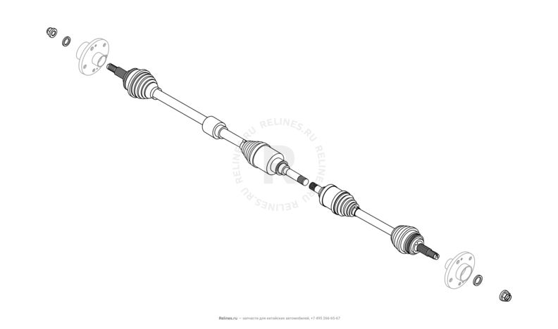 Запчасти Chery Tiggo 8 Поколение I (2018)  — Приводной вал (привод колеса) (4) — схема