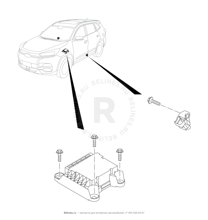 Запчасти Chery Tiggo 8 Поколение I (2018)  — Блок управления подушками безопасности (Airbag) (2) — схема