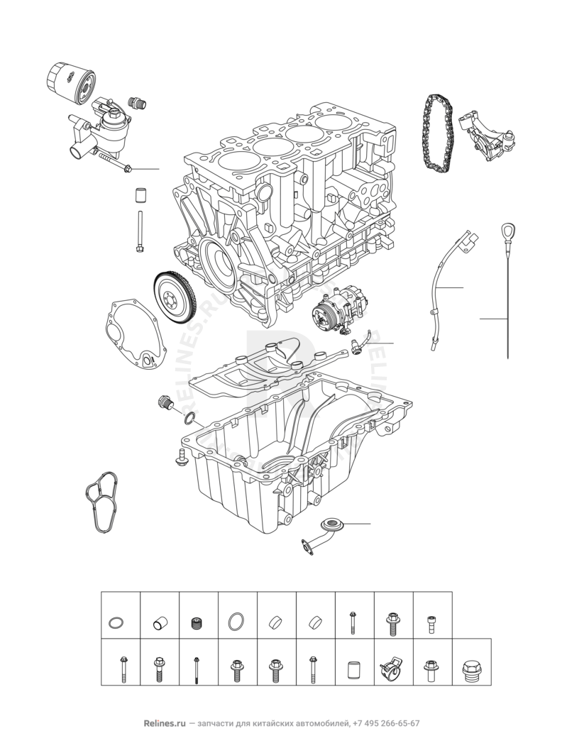Запчасти Chery Tiggo 8 Поколение I (2018)  — Блок цилиндров — схема
