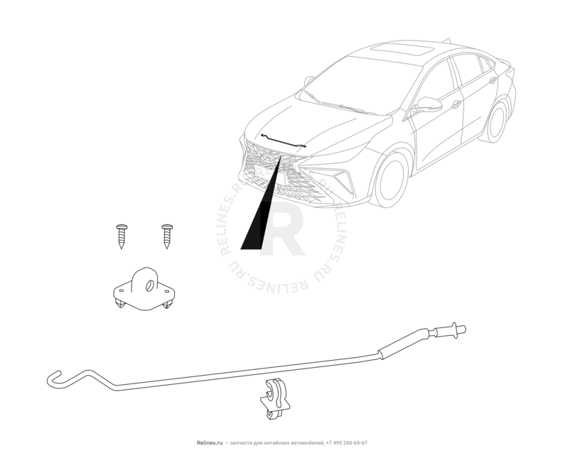 Запчасти Omoda S5 GT Поколение I (2022)  — Кронштейны и пружины — схема