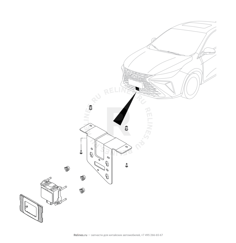 Запчасти Omoda S5 GT Поколение I (2022)  — Cистема автономного экстренного торможения (AEB) — схема