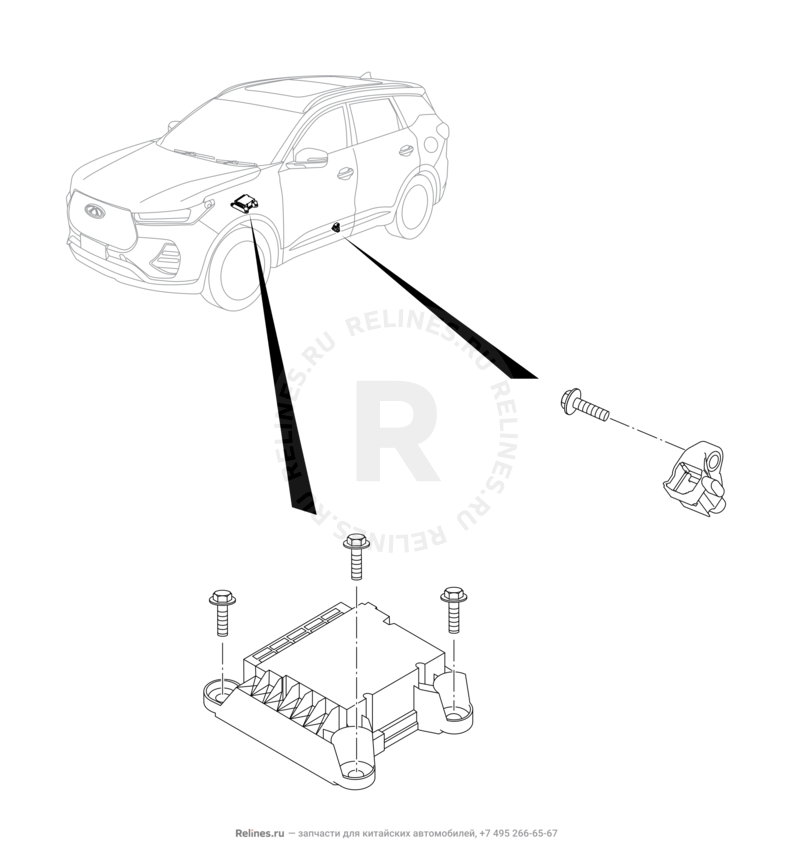 Запчасти Chery Tiggo 7 Pro Поколение I (2020)  — Блок управления подушками безопасности (Airbag) (2) — схема