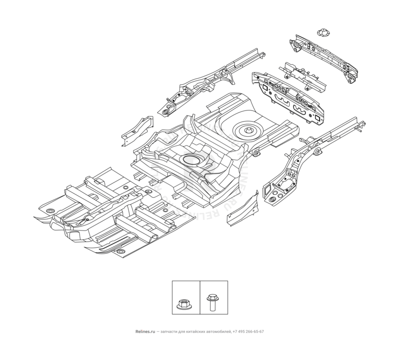 Запчасти Chery Arrizo 8 Поколение I (2022)  — FLOOR-VEHICLE BODY — схема