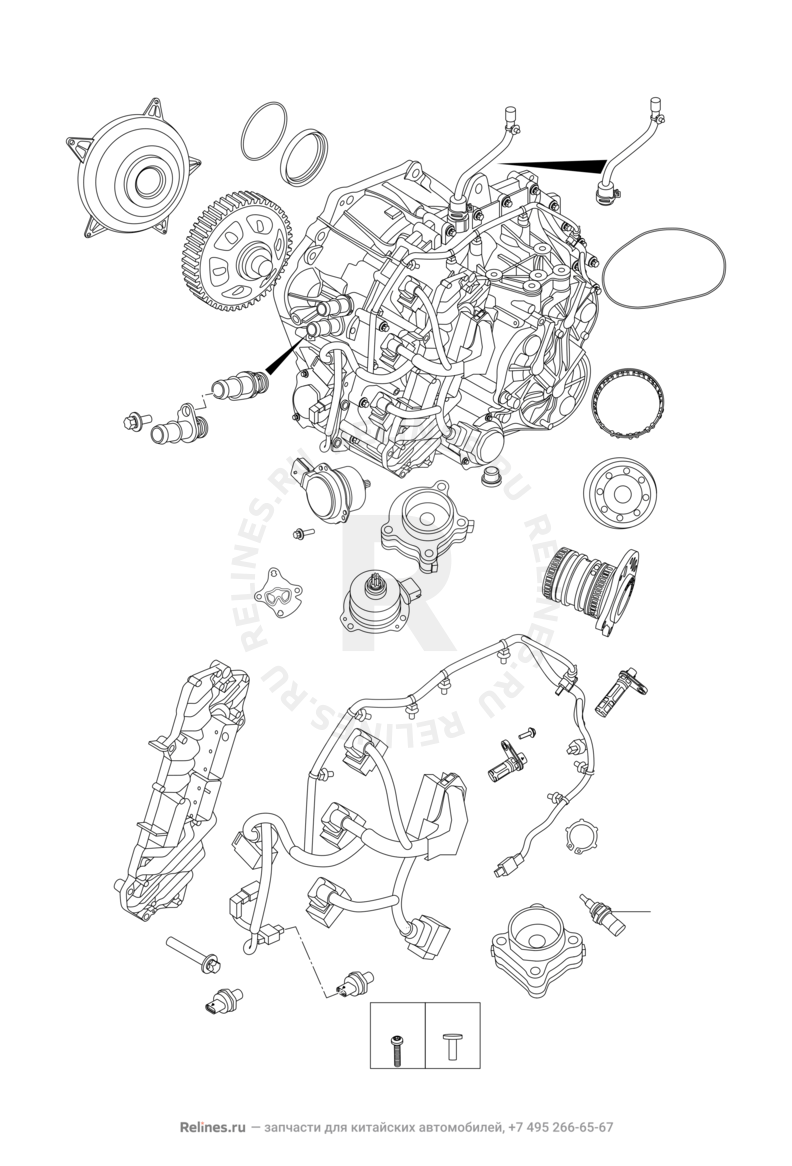 Запчасти Chery Tiggo 8 Поколение I (2018)  — Трансмиссия (коробка переключения передач, КПП) — схема